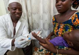 Malaria testing at a facility Malaria testing at a facility
