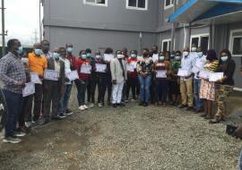 Participants group photo at the end of the EIOS training in Monrovia