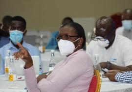 Ms Nametso Mosweu (center) a nurse at Sir Seretse Following the first port health stakeholders meeting which was held on the 23rd of September 2021 in Gaborone, the Ministry of Health and Wellness (MoHW) with support from the World Health Organization (WHO) Country Office hosted a 5-day Port Health Strategic Plan development workshop which took place from the 4th to 8th of October 2021 in Lobatse.  The objectives of the workshop were to develop the Port Health StrKhama International Airport Emergency Clinic