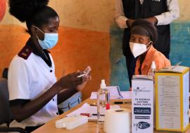Mobile vaccination site in Drimiopsis in the Omaheke Region 