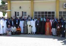 Group picture with Governor’s representative (5th right), the WR (6th right), Borno State Commissioners for Health (4th right), government functionaries from Born, Adamawa & Yobe as well partners and WHO personnel