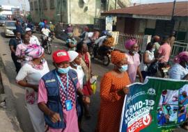 A sensitization train in one of the settlements in Osun State