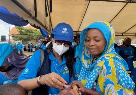 WR administering a Oral Cholera Vaccine during the national campaign in Zanzibarctoral Early Childhood Development Programme
