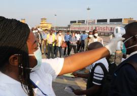 Appui de l'OMS à la RDC pour la riposte à la COVID-19 - Aéroport international N'djili, janvier 2020 - 