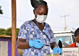 Team lead for mass vaccination campaign on COVID-19 vaccination at Nancy B. Doe market in Montserrado County