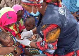 Saratu, a member of the Mobile health team providing essential health service in a nomadic setting in Yobe state.