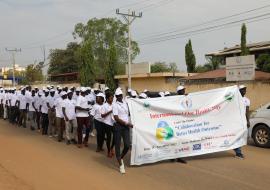 Students from various institutions parading with one health visibility to create awareness