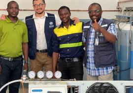 Equipe de gestion des centrales d'oxygène au Sud du Tchad