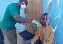 A recovering patient at a health facility.