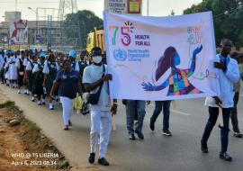 WHO75 walk the talk led by Para medical students 