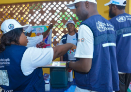 WHO staff in Osun State setting up for vaccination campaign to mark 2023 Africa Vaccination Week