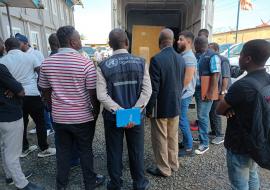 Team of WHO and MOH Staffs receive Genomic Sequencing Machines at the National Reference Lab