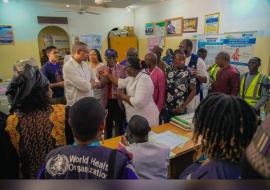 The Clinic In-Charge, Mrs Horsfall briefed the UN Chief of Staff, Mr Earle Courtenay Rattray on the Health Services Interventions in Family Health Clinic.jpg