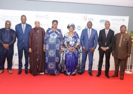 Les partenaires de la vaccination entourant Mme la Directrice de cabinet du ministre de la santé du Togo
