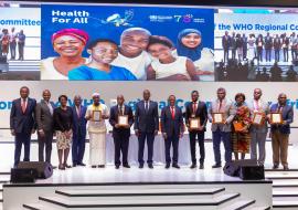 Dr Asamoah-Baah  4th from left in a picture with other awardees in Botswana