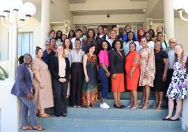 Participants with the Facilitators from HQ and AFRO during the child maltreatment training 