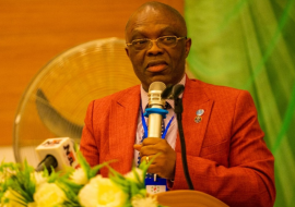 WHO Country representative on the podium delivering goodwill messae at the inaugural meeting of thr Northeast Commisioners of Health Photo Credit – Ogbeide E WHO Country representative on the podium delivering goodwill messae at the inaugural meeting of thr Northeast Commisioners of Health Photo Credit – Ogbeide E