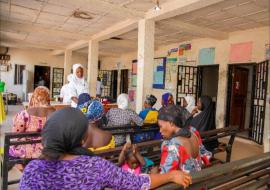 Women during antinatal care sessions Women during antinatal care sessions