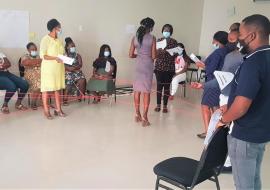 Participants role-playing the referral pathway. Participants role-playing the referral pathway.