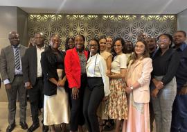 Dr Richard Banda WHO Representative with the team of trainees.