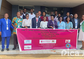 Photo de groupe de participants à la réunion du Réseau de Laboratoires Supranationaux de Référence de Tuberculose (TB) de la Région Africaine de l'OMS, du 26 au 28 mars 2025. Photo de groupe de participants à la réunion du Réseau de Laboratoires Supranationaux de Référence de Tuberculose (TB) de la Région Africaine de l'OMS, du 26 au 28 mars 2025.