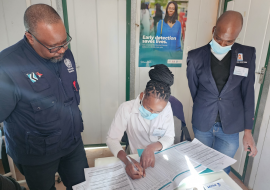From left; WHO Botswana focal person, Dr. Tebogo Madidimalo with a trainee and ToT