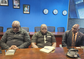 From right; Africa CDC Regional Director Dr. Lul Riek and some of his team members