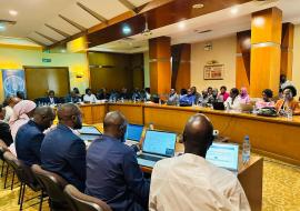 Vue générale de la salle lors de l’atelier national d’évaluation de la résistance aux antimicrobiens, organisé à Bangui du 7 au 11 avril 2025 avec l’appui de la FAO et de l’OMS.