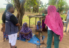 Vaccination team during MR campaign in a nomadic settlement
