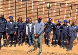 Training of spraying team for malaria indoor residual spraying in Limpopo, South Africa. 