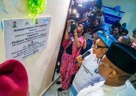 During the unveiling of the Polio Lab