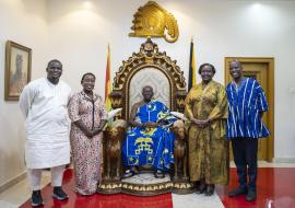 WHO staff with Otumfuo