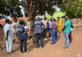 WHO, government authorities and partners during a field visit in Guinea-Bissau.