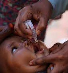 A Child receiving the Polio Vaccine