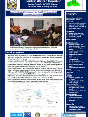 Situation Report for the VDPV2 Response N°6 from June 29 to July 05, 2019