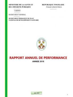 Togo, Rapport annuel de performance 2018