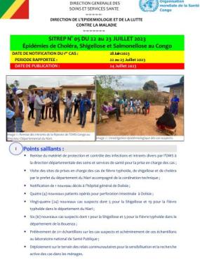 SITREP N° 05 DU 22 au 23 JUILLET 2023 Épidémies de Choléra, Shigellose et Salmonellose au Congo