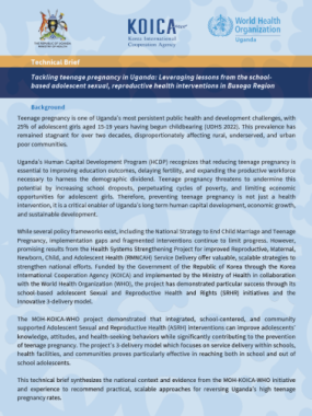 Tackling teenage pregnancy in Uganda: Leveraging lessons from the schoolbased adolescent sexual, reproductive health interventions in Busoga Region