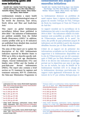 Global leishmaniasis surveillance updates 2024: consolidating gains and new initiatives