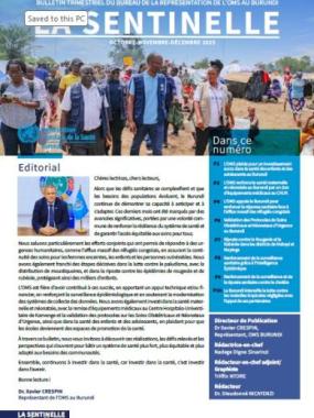 Bulletin trimestriel du bureau de l’OMS au Burundi : octobre – novembre – décembre 2025
