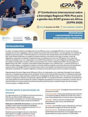 3ª Conferência Internacional sobre a Estratégia Regional PEN-Plus para a gestão das DCNT graves em África (ICPPA 2026)