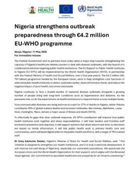 Nigeria strengthens outbreak preparedness through €4.2 million EU WHO programme