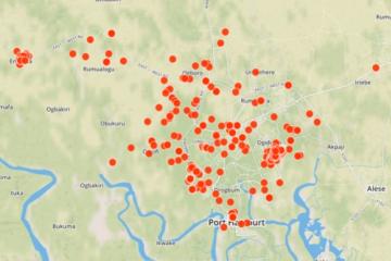 Distribution of health facilities visited by DSNOs in February 2015