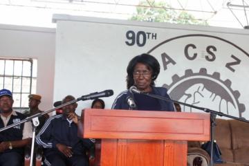 The Vice President of the Republic of Zambia, Her Honour, Mrs Inonge Mutukwa Wina, launching the inaugural National Health Week in Lusaka