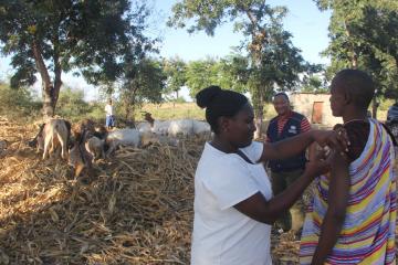 A herder being vaccinated in Manyara Region