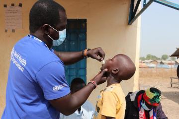 WHO staff administering oral cholera vaccine in Bentiu, Unity State - South Sudan