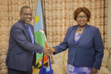 Dr Karamagi Visit to Josephine Lagu Vice President for Service Cluster