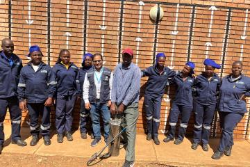 Training of spraying team for malaria indoor residual spraying in Limpopo, South Africa. 