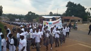 African Vaccination Week parade in Liberia