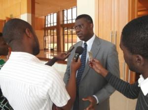 Dr Eugene Nyarko, (WR) speaking to reporters after the meeting